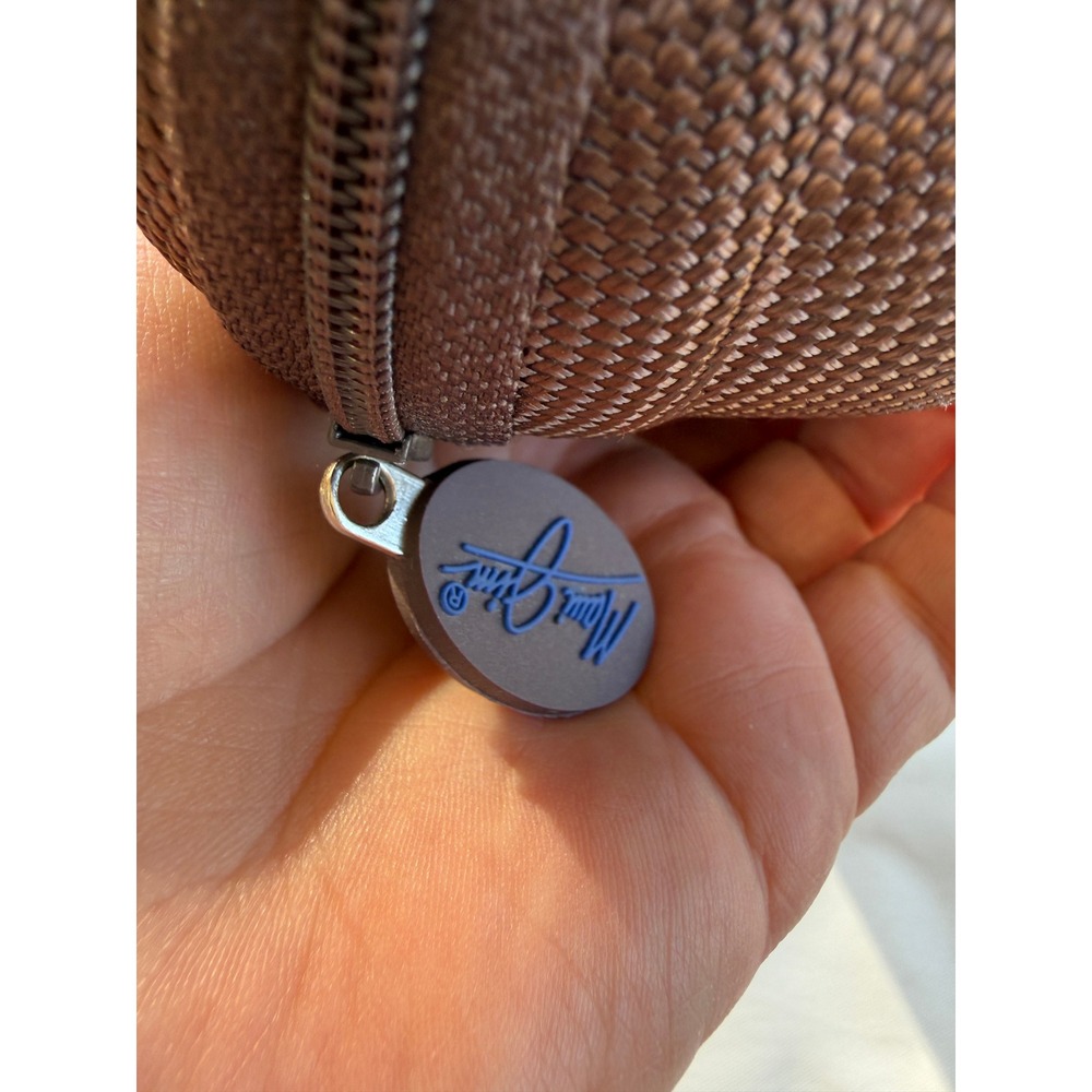 Maui Jim Brown Woven Hard Shell Zippered Sunglasses Case Blue Logo - Picture 5 of 7